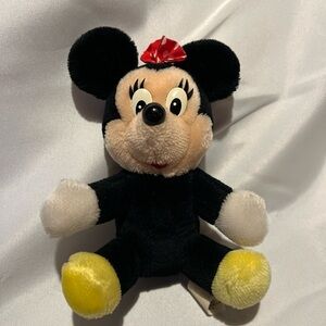 Vintage Minnie Mouse 8" Plush Disneyland Walt Disney World Rd Bow,Rare Tag Plush